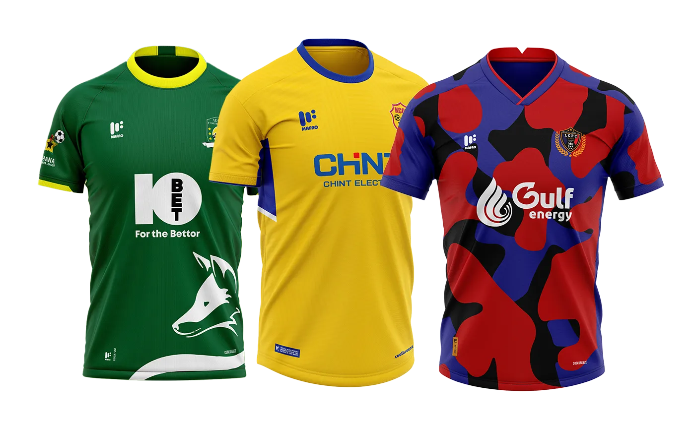 Three MAFRO jerseys
